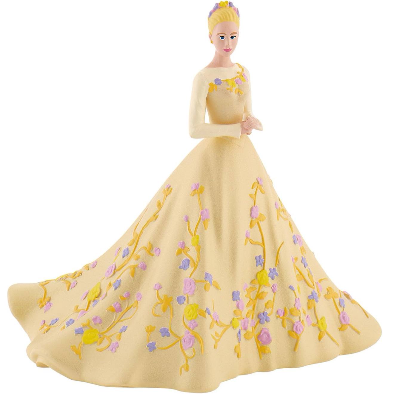 Figurine Cendrillon Avec Une Robe À Fleurs Beige