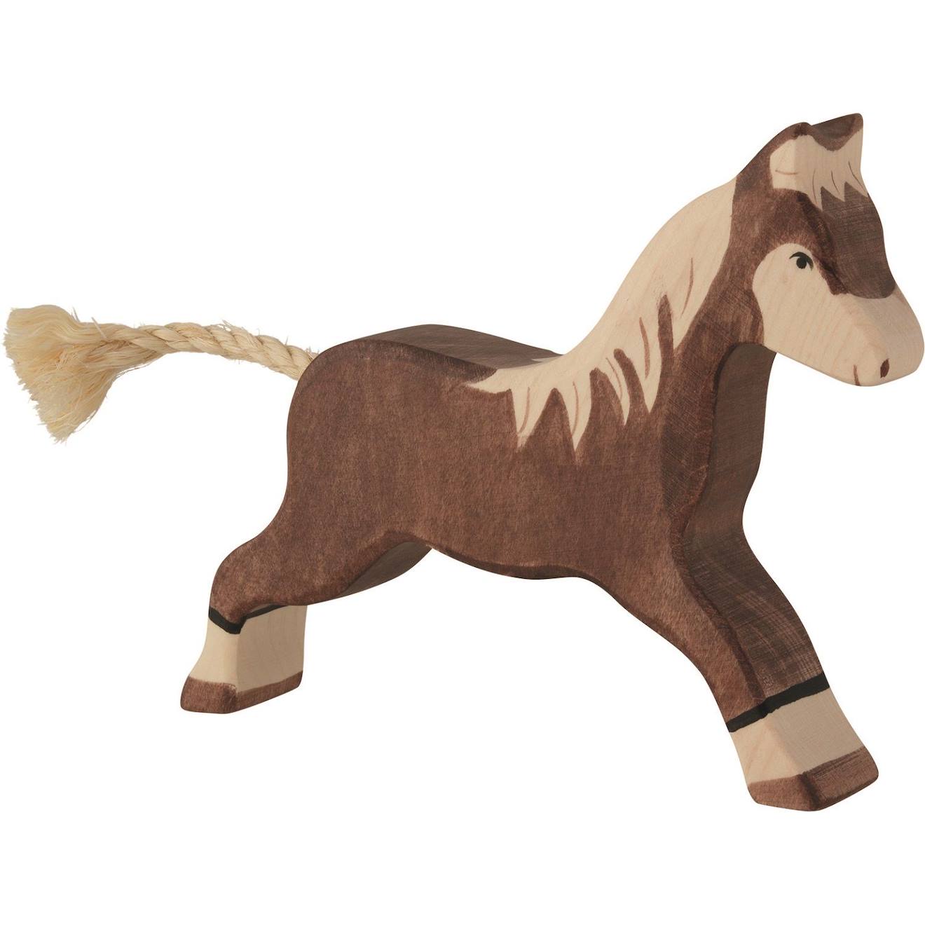 Figurine Cheval Au Galop, Marron Marron