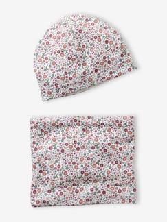 Ensemble fleuri fille bonnet + snood  - vertbaudet enfant