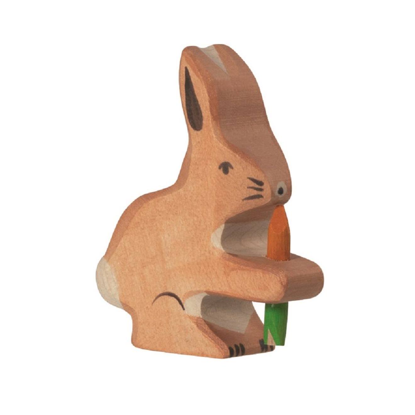 Figurine Lapin Avec Carotte Marron