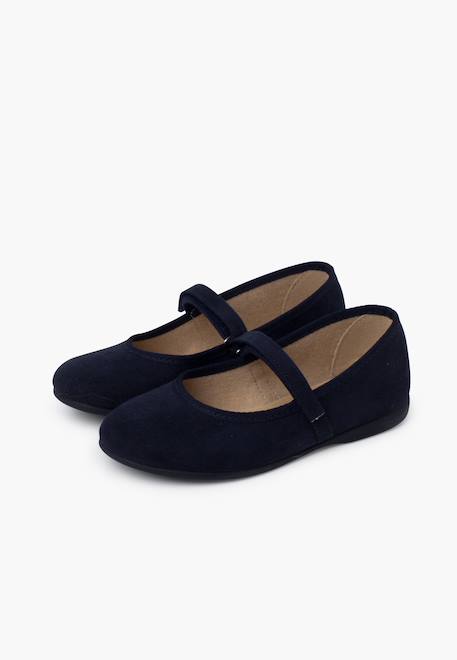 Chaussures fille en serratex avec à scratch Bleu azur+Bleu marine+Bordeaux+Camel+Gris+Marron+Noir+Rose+Rouge+Taupe+Vert 10 - vertbaudet enfant 