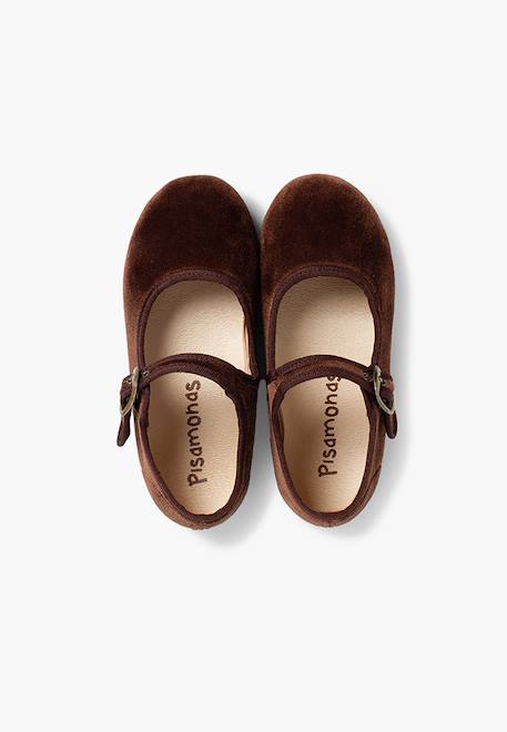 Chaussures babies fille en velours fermeture à boucle Bleu marine+Bordeaux+Byzantin+Gris+Marron+Rose pâle+Rouge+Vert 29 - vertbaudet enfant 