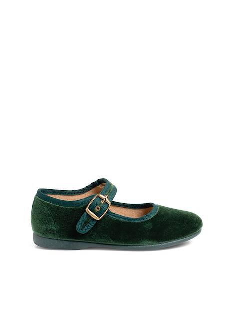 Chaussures babies fille en velours fermeture à boucle Bleu marine+Bordeaux+Byzantin+Gris+Marron+Rose pâle+Rouge+Vert 43 - vertbaudet enfant 