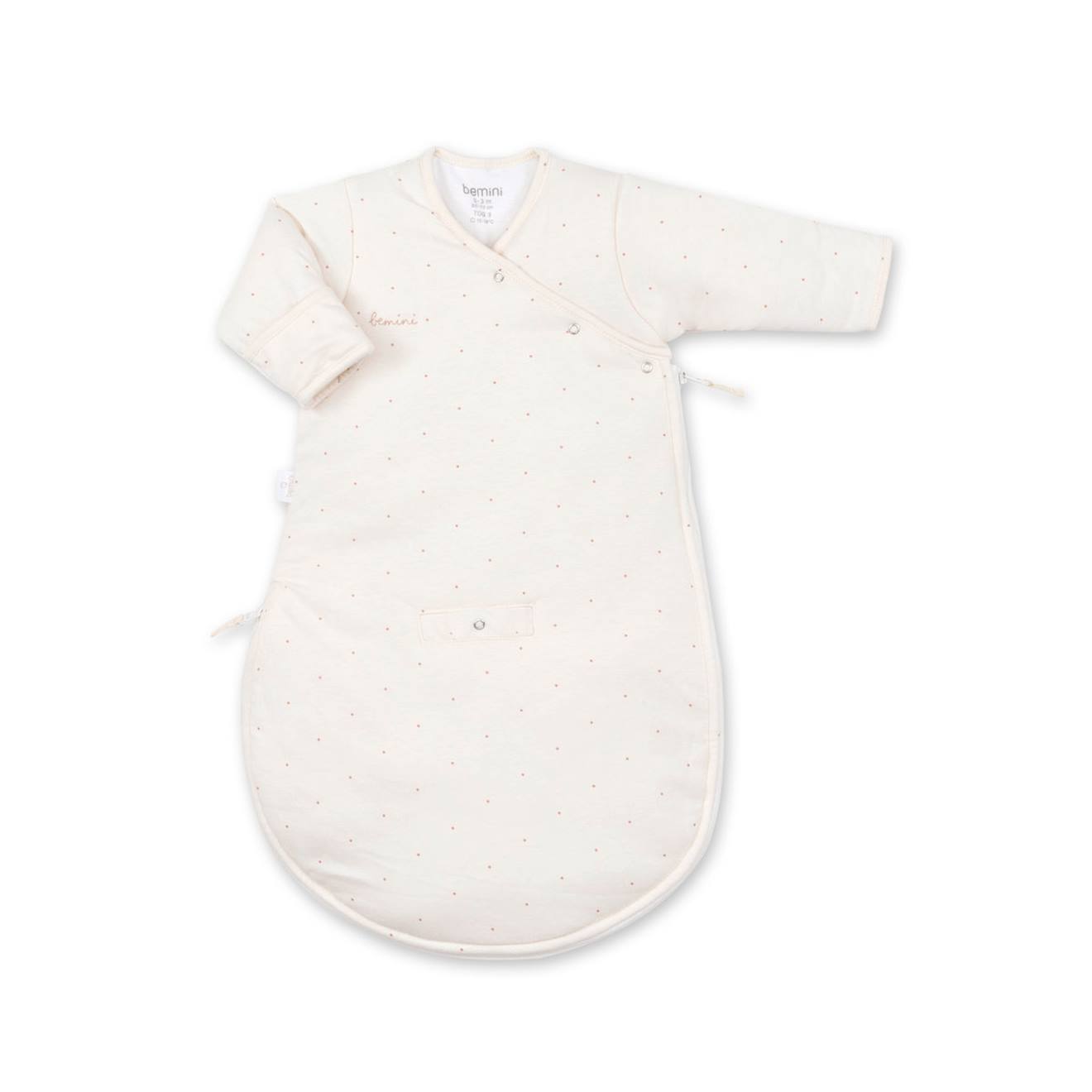 Gigoteuse Avec Moufles Hiver - Tog 3 Pady Jersey - Jersey Small Dot Print Ecru