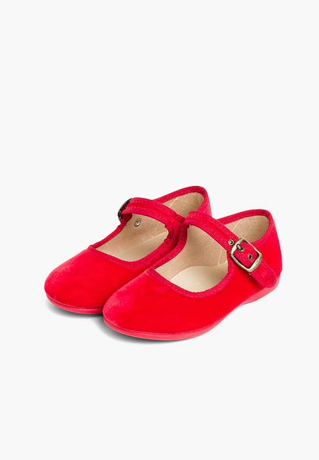 Chaussures babies fille en velours fermeture à boucle Bleu marine+Bordeaux+Byzantin+Gris+Marron+Rose pâle+Rouge+Vert 40 - vertbaudet enfant 