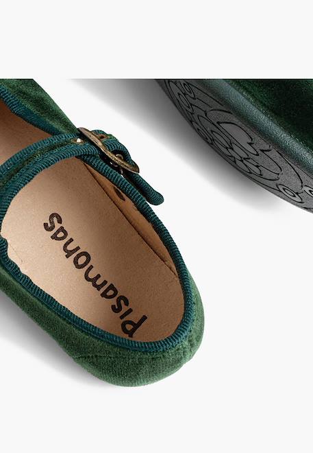 Chaussures babies fille en velours fermeture à boucle Bleu marine+Bordeaux+Byzantin+Gris+Marron+Rose pâle+Rouge+Vert 48 - vertbaudet enfant 