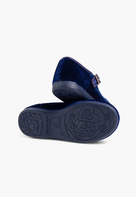 Chaussures babies fille en velours fermeture à boucle Bleu marine+Bordeaux+Byzantin+Gris+Marron+Rose pâle+Rouge+Vert 3 - vertbaudet enfant 