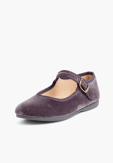 Chaussures babies fille en velours fermeture à boucle Bleu marine+Bordeaux+Byzantin+Gris+Marron+Rose pâle+Rouge+Vert 20 - vertbaudet enfant 