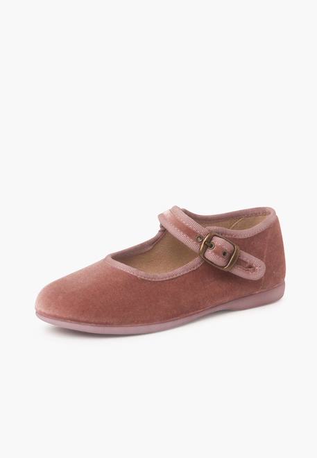 Chaussures babies fille en velours fermeture à boucle Bleu marine+Bordeaux+Byzantin+Gris+Marron+Rose pâle+Rouge+Vert 32 - vertbaudet enfant 