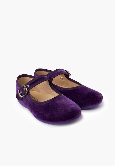 Chaussures babies fille en velours fermeture à boucle Bleu marine+Bordeaux+Byzantin+Gris+Marron+Rose pâle+Rouge+Vert 18 - vertbaudet enfant 