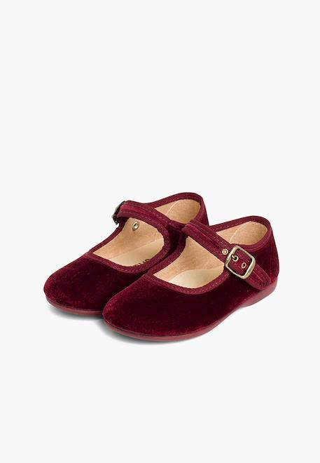 Chaussures babies fille en velours fermeture à boucle Bleu marine+Bordeaux+Byzantin+Gris+Marron+Rose pâle+Rouge+Vert 10 - vertbaudet enfant 