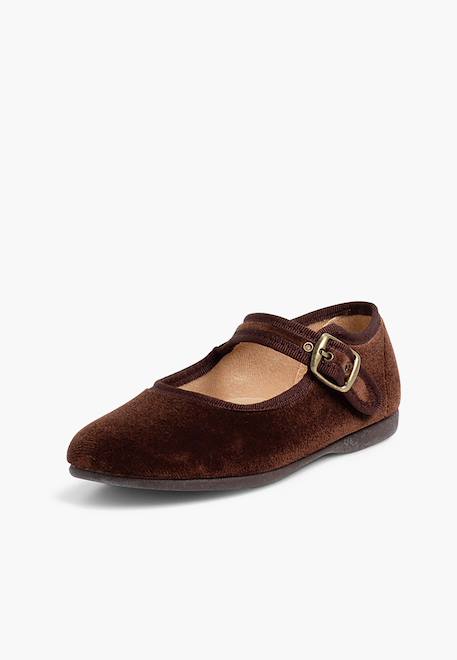 Chaussures babies fille en velours fermeture à boucle Bleu marine+Bordeaux+Byzantin+Gris+Marron+Rose pâle+Rouge+Vert 26 - vertbaudet enfant 