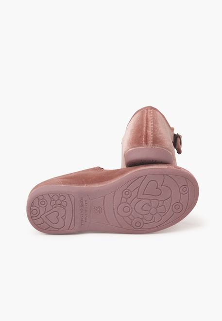 Chaussures babies fille en velours fermeture à boucle Bleu marine+Bordeaux+Byzantin+Gris+Marron+Rose pâle+Rouge+Vert 33 - vertbaudet enfant 