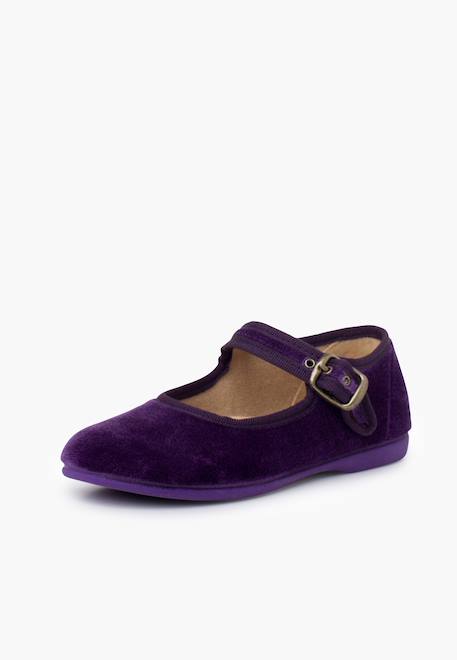 Chaussures babies fille en velours fermeture à boucle Bleu marine+Bordeaux+Byzantin+Gris+Marron+Rose pâle+Rouge+Vert 14 - vertbaudet enfant 