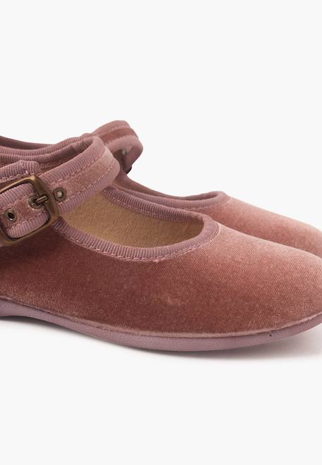 Chaussures babies fille en velours fermeture à boucle Bleu marine+Bordeaux+Byzantin+Gris+Marron+Rose pâle+Rouge+Vert 36 - vertbaudet enfant 