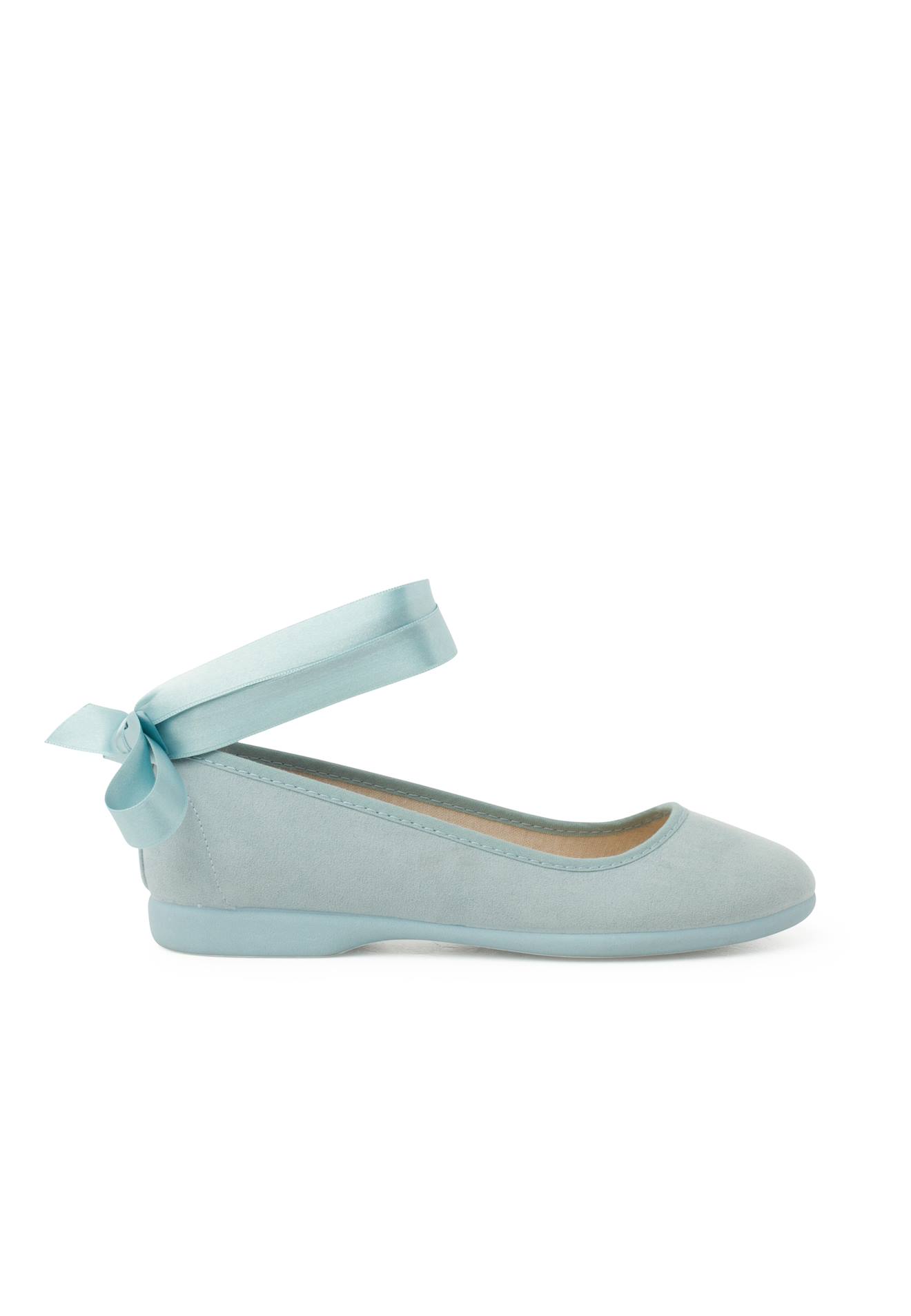 Ballerines Pour Fille Et Femme Avec Rubans En Satin Et Bride Bleu Pastel