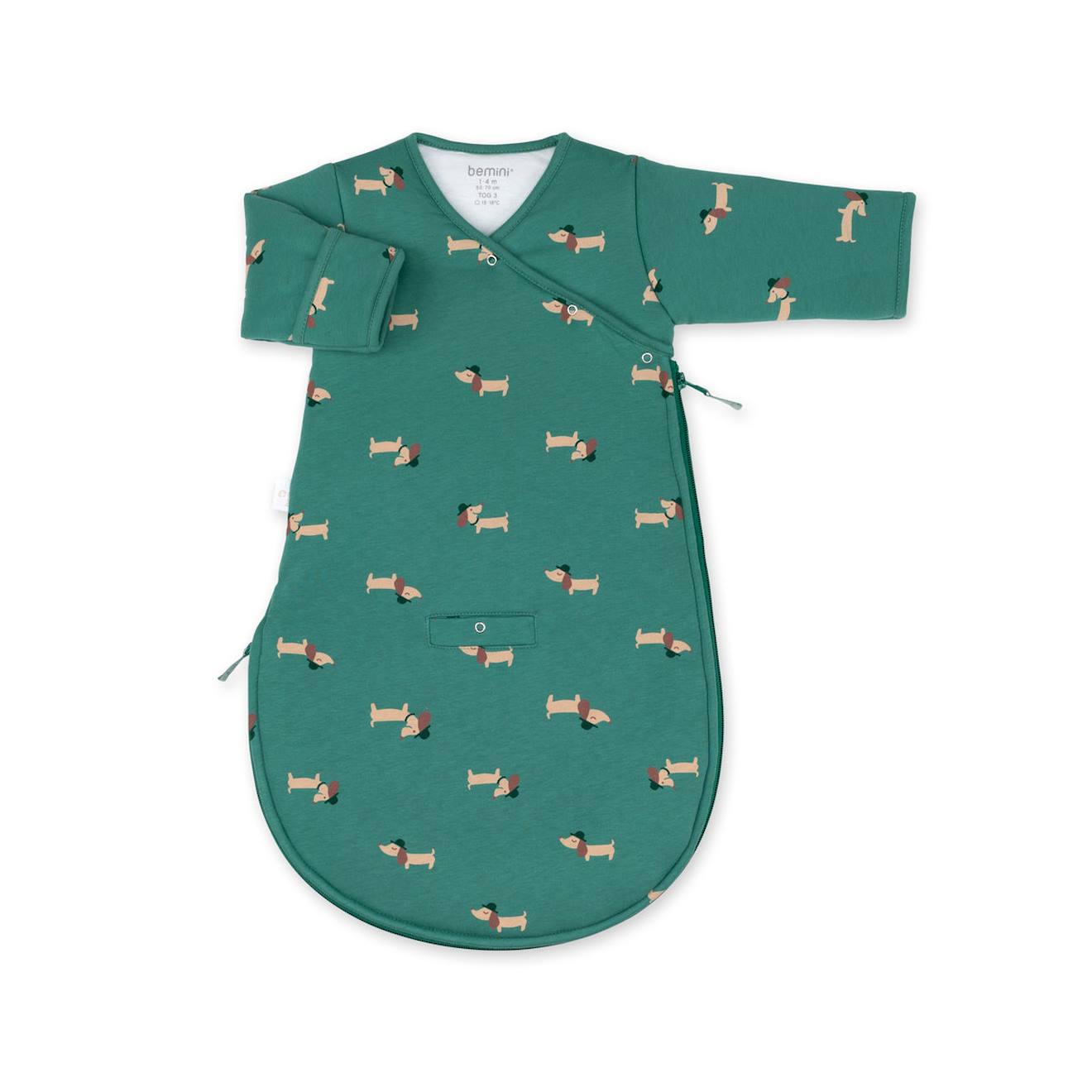 Gigoteuse Avec Moufles Hiver - Tog 3 Pady Jersey - Jersey Print Wouff Spinach