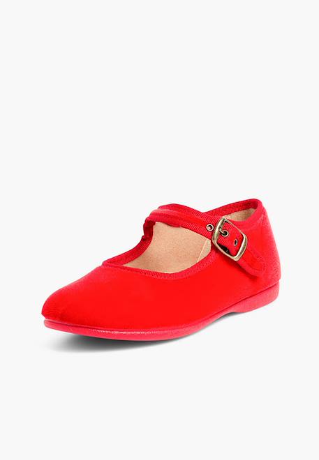 Chaussures babies fille en velours fermeture à boucle Bleu marine+Bordeaux+Byzantin+Gris+Marron+Rose pâle+Rouge+Vert 38 - vertbaudet enfant 