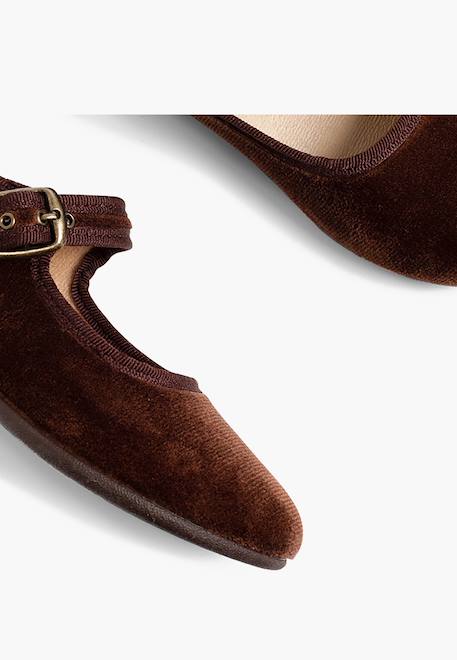 Chaussures babies fille en velours fermeture à boucle Bleu marine+Bordeaux+Byzantin+Gris+Marron+Rose pâle+Rouge+Vert 30 - vertbaudet enfant 