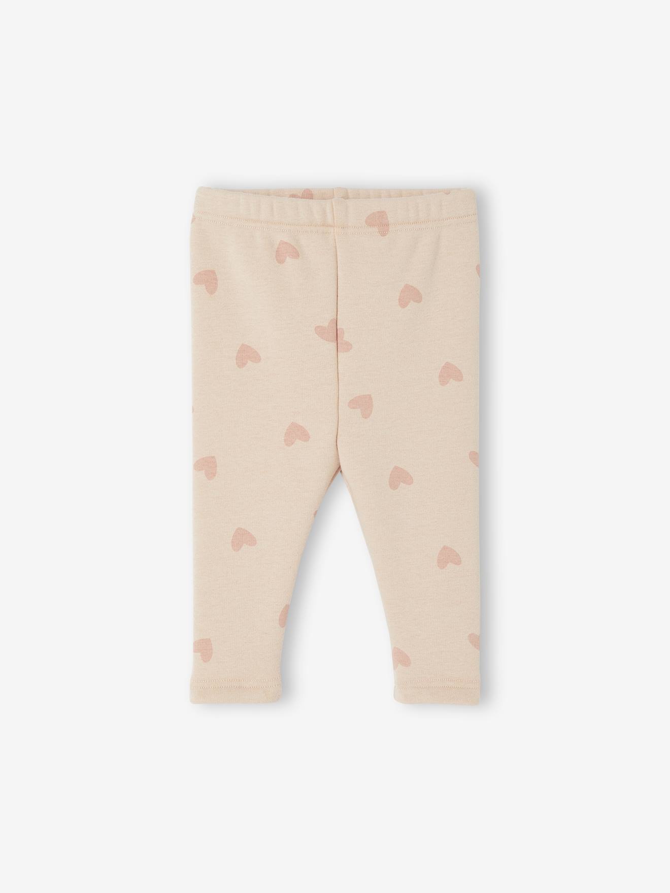 Legging bébé doublé en maille polaire rose poudré