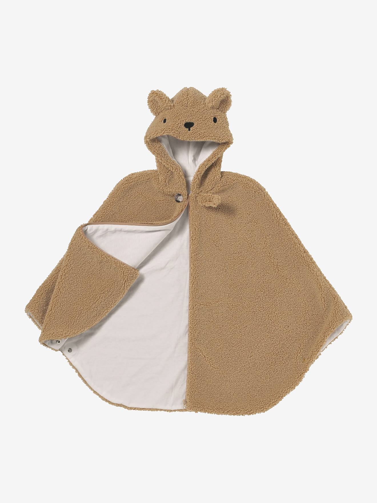 Poncho de voyage adaptable sur siège auto & porte bébé beige (Vertbaudet) - Image 1