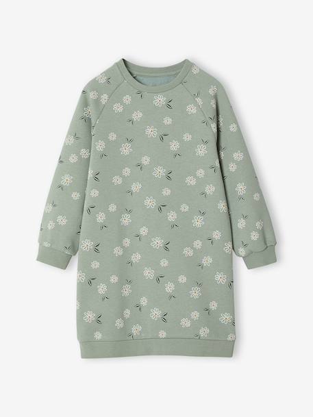 Fille-Robe-Robe en molleton fleurs pop fille