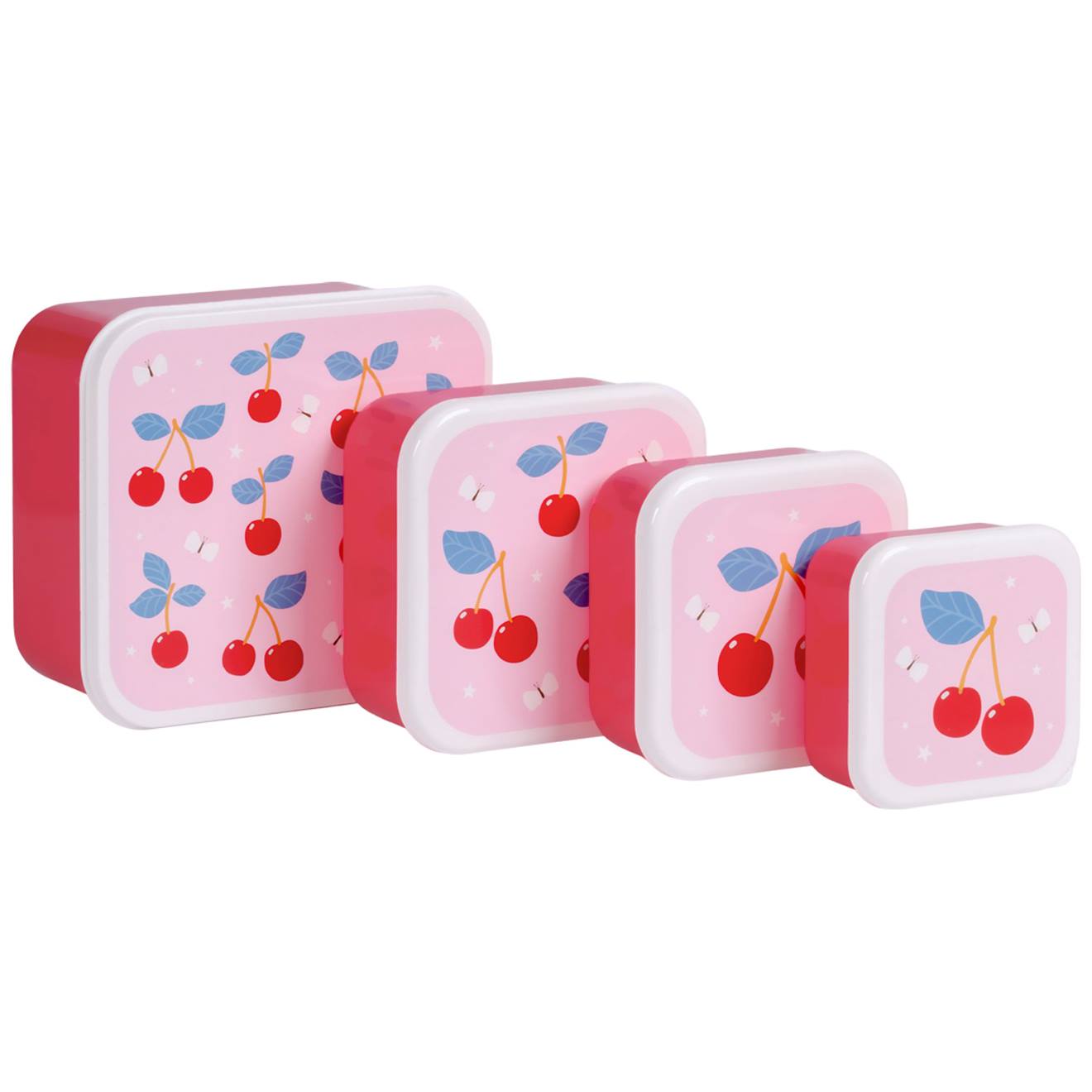 Lot De 4 Boîtes À Goûter Rose, Rouge, Violet