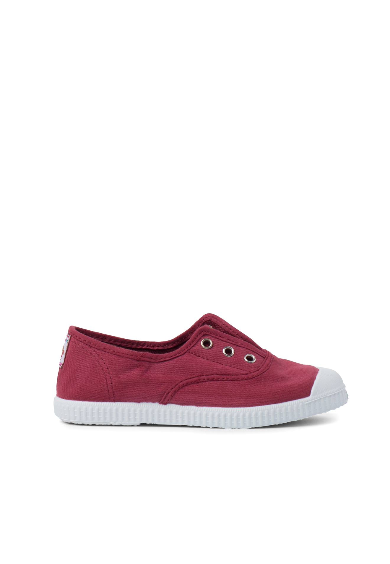 Tennis En Toile Avec Bout Caoutchouc Sans Lacets Bordeaux