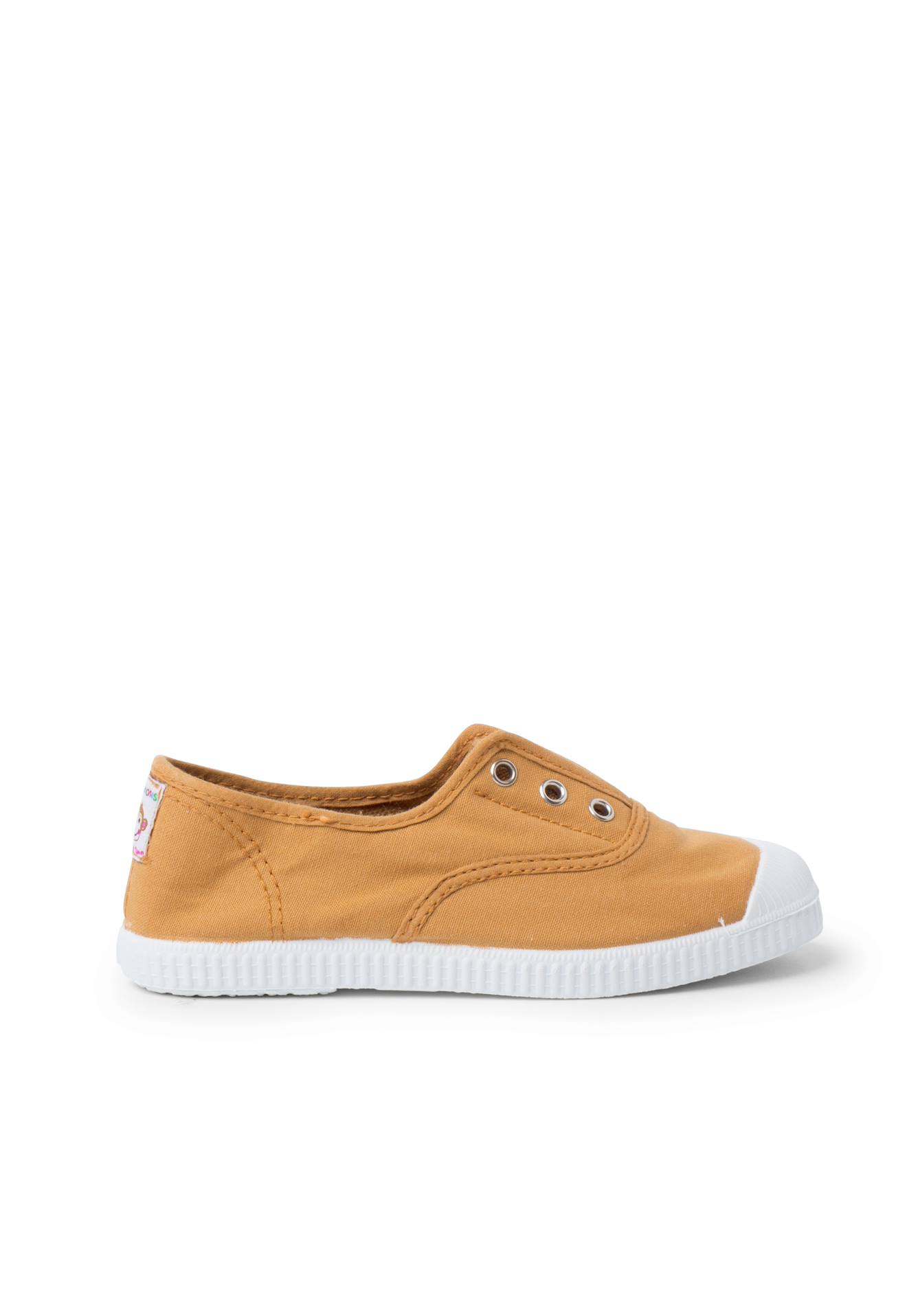 Tennis En Toile Avec Bout Caoutchouc Sans Lacets Ocre