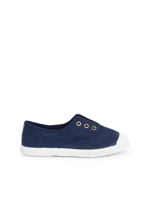 Tennis en toile avec bout caoutchouc sans lacets Aigue-marine+Anthracite+Blanc+Bleu+Bleu marine+Bleu navy+Gris+Jaune citron+Lavande pastel+Noir+Rouge+Sable+Vert fougère 23 - vertbaudet enfant 