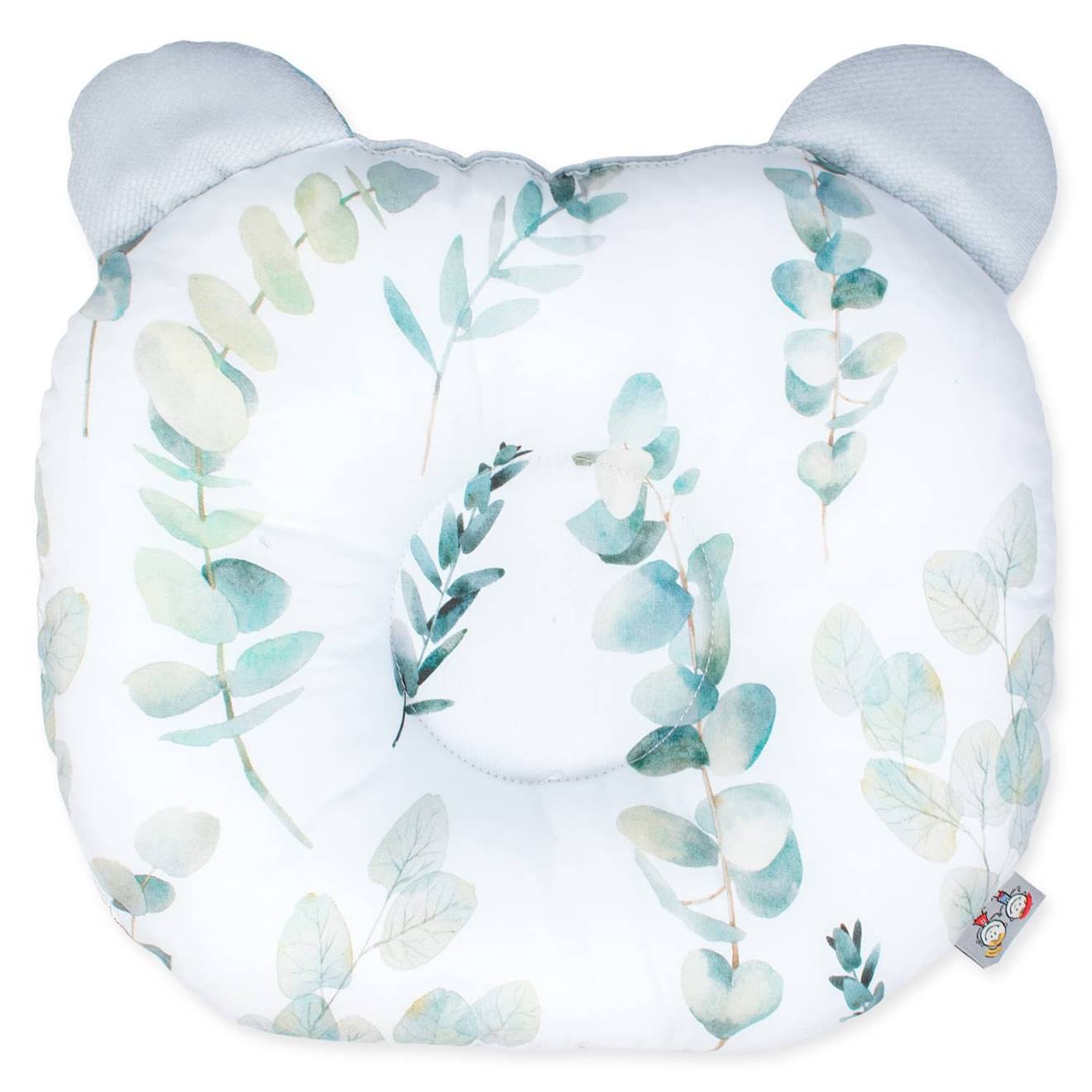 Coussin Anti-tête Plate Réversible En Velvet Eucalyptus Eucalyptus, Vert, Gris