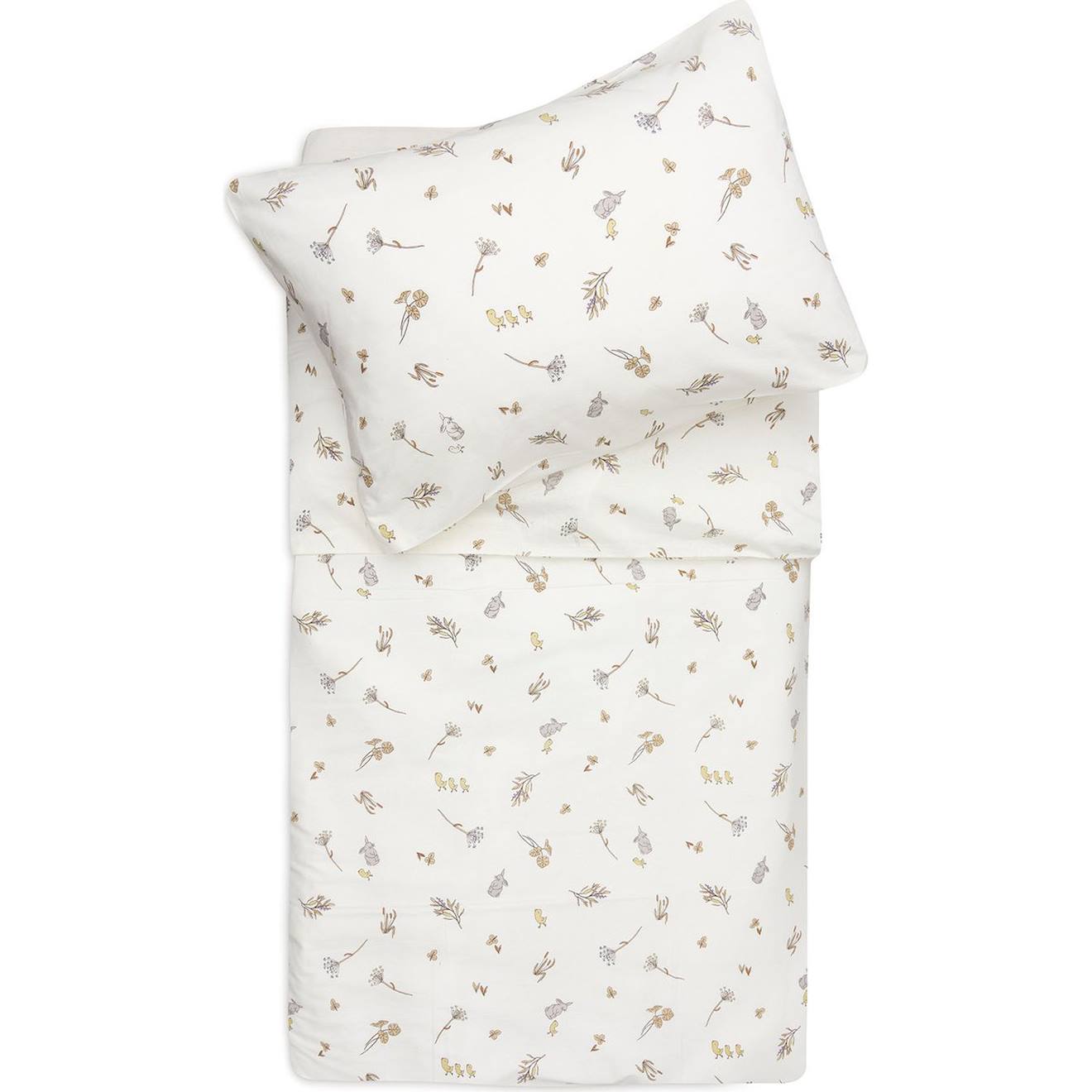 Housse De Couette + Taie D'oreiller Ecru, Jaune, Gris