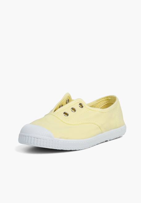 Tennis en toile avec bout caoutchouc sans lacets Aigue-marine+Anthracite+Blanc+Bleu+Bleu marine+Bleu navy+Gris+Jaune citron+Lavande pastel+Noir+Rouge+Sable+Vert fougère 41 - vertbaudet enfant 