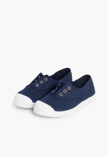 Tennis en toile avec bout caoutchouc sans lacets Aigue-marine+Anthracite+Blanc+Bleu+Bleu marine+Bleu navy+Gris+Jaune citron+Lavande pastel+Noir+Rouge+Sable+Vert fougère 26 - vertbaudet enfant 