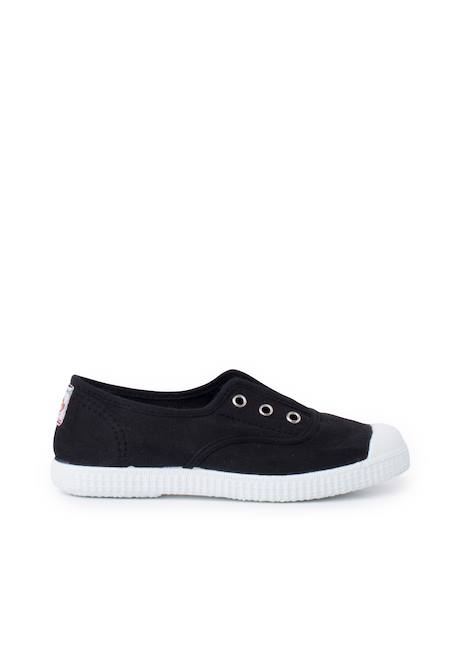 Tennis en toile avec bout caoutchouc sans lacets Aigue-marine+Anthracite+Blanc+Bleu+Bleu marine+Bleu navy+Gris+Jaune citron+Lavande pastel+Noir+Rouge+Sable+Vert fougère 52 - vertbaudet enfant 