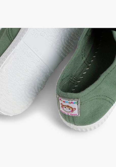 Tennis en toile avec bout caoutchouc sans lacets Aigue-marine+Anthracite+Blanc+Bleu+Bleu marine+Bleu navy+Gris+Jaune citron+Lavande pastel+Noir+Rouge+Sable+Vert fougère 73 - vertbaudet enfant 