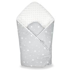 -Couverture d'emmaillotage minky stella gris