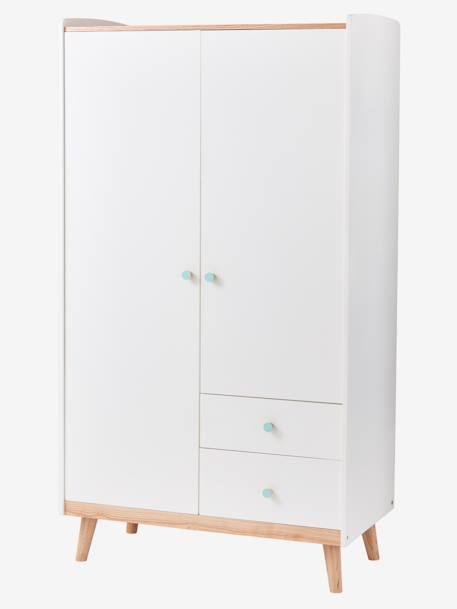 Armoire 2 Portes Ligne Confetti Blanc Bois Vertbaudet