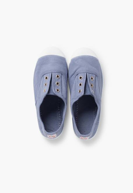 Tennis en toile avec bout caoutchouc sans lacets Aigue-marine+Anthracite+Blanc+Bleu+Bleu marine+Bleu navy+Gris+Jaune citron+Lavande pastel+Noir+Rouge+Sable+Vert fougère 22 - vertbaudet enfant 