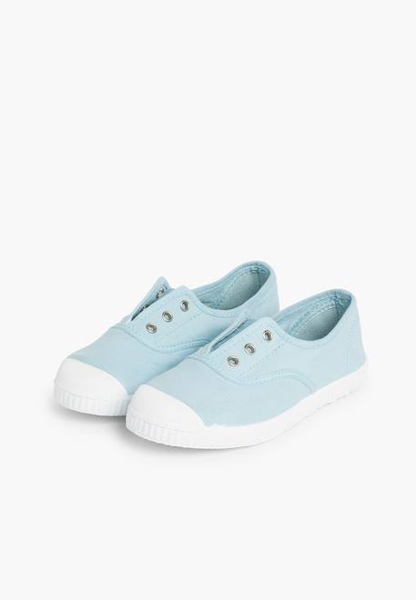 Tennis en toile avec bout caoutchouc sans lacets Aigue-marine+Anthracite+Bleu+Bleu navy+Ciel clair+Gris+Jaune citron+Lavande pastel+Noir+Ocre+Rouge+Sable 26 - vertbaudet enfant 