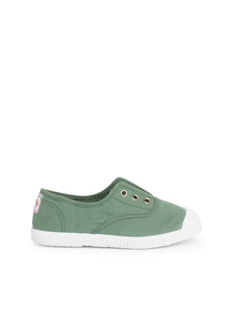 Tennis en toile avec bout caoutchouc sans lacets Aigue-marine+Anthracite+Blanc+Bleu+Bleu marine+Bleu navy+Gris+Jaune citron+Lavande pastel+Noir+Rouge+Sable+Vert fougère 68 - vertbaudet enfant 