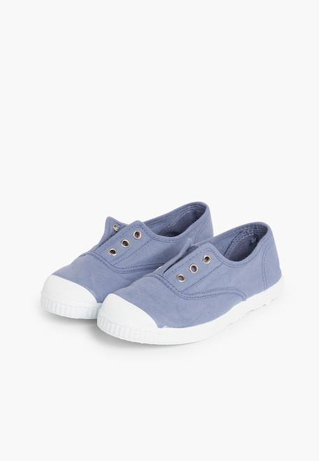 Tennis en toile avec bout caoutchouc sans lacets Aigue-marine+Anthracite+Blanc+Bleu+Bleu marine+Bleu navy+Gris+Jaune citron+Lavande pastel+Noir+Rouge+Sable+Vert fougère 21 - vertbaudet enfant 
