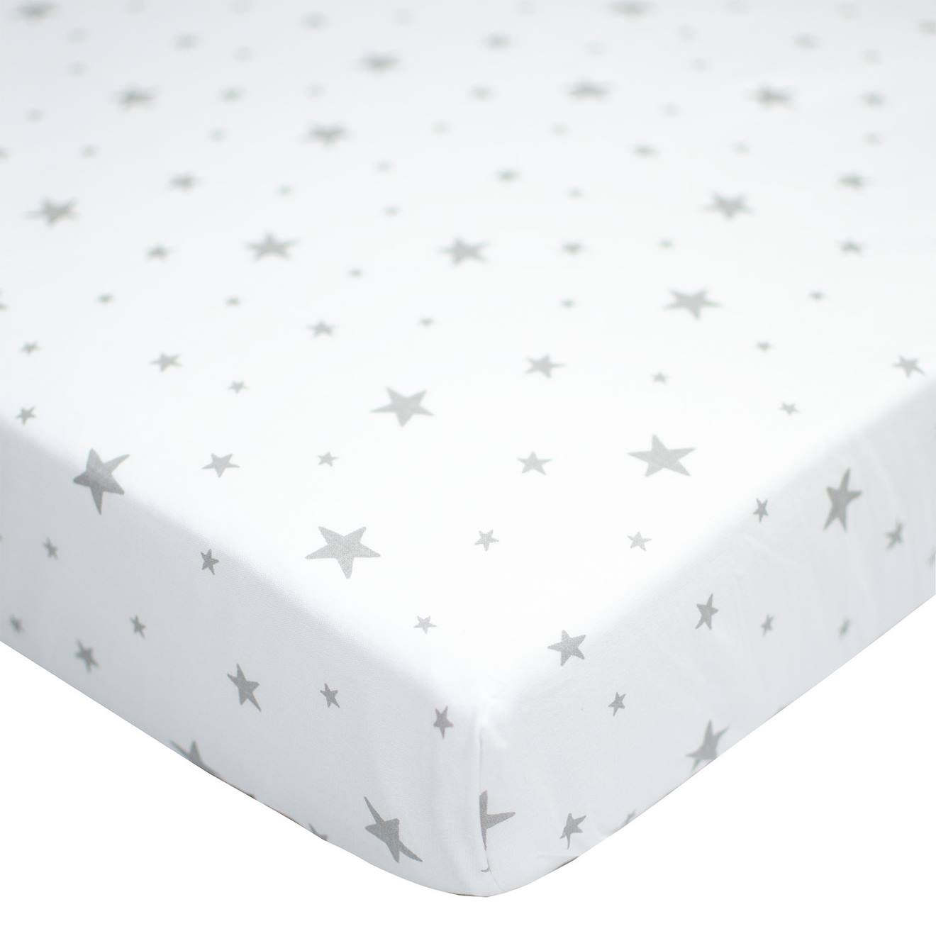 Drap-housse En Coton Stella Stella, Imprimé Étoiles Blanc,