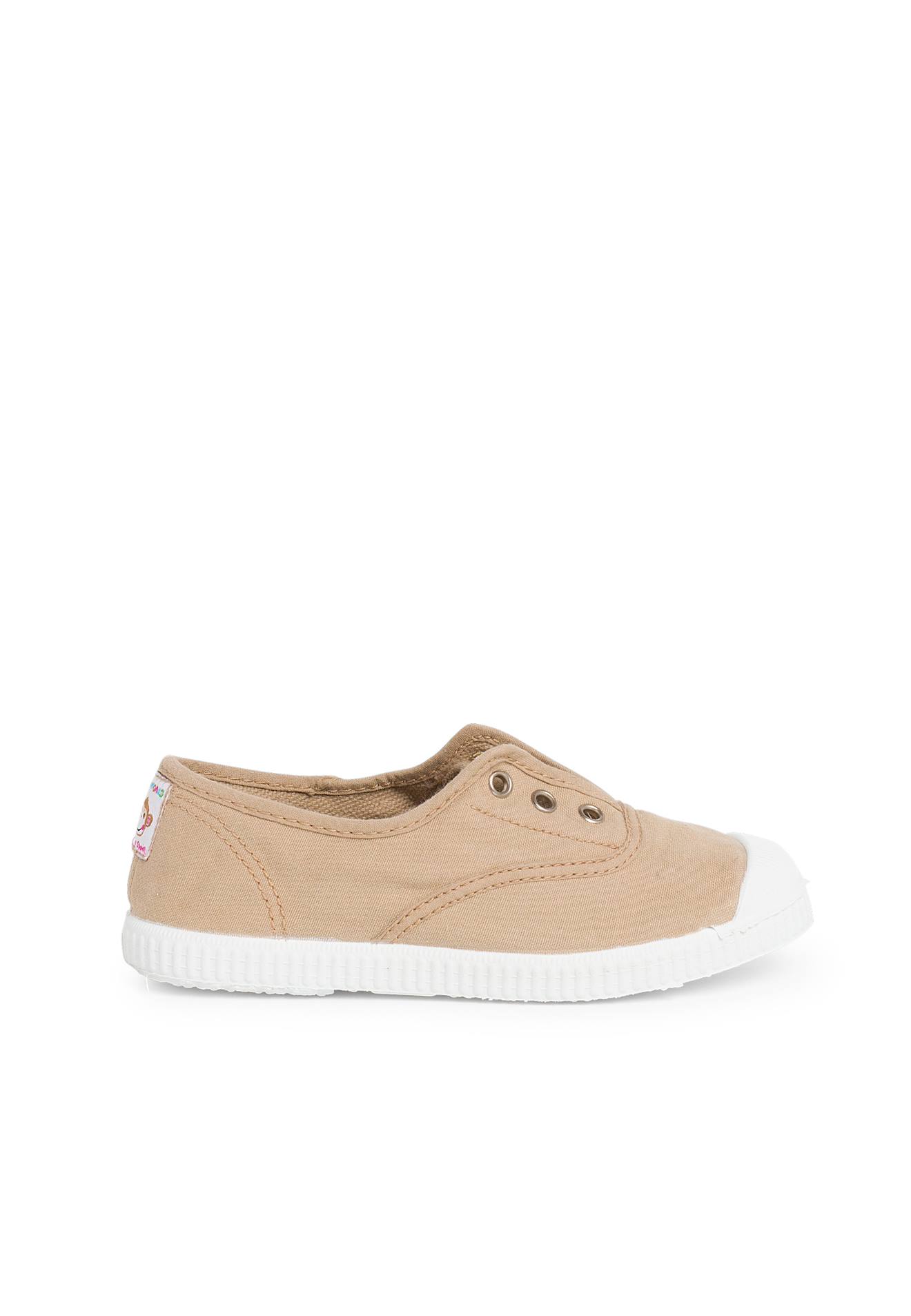 Tennis En Toile Avec Bout Caoutchouc Sans Lacets Sable