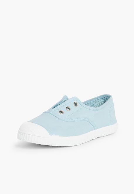 Tennis en toile avec bout caoutchouc sans lacets Aigue-marine+Anthracite+Bleu+Bleu navy+Ciel clair+Gris+Jaune citron+Lavande pastel+Noir+Ocre+Rouge+Sable 24 - vertbaudet enfant 