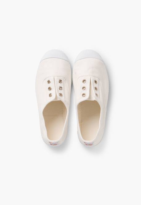 Tennis en toile avec bout caoutchouc sans lacets Aigue-marine+Anthracite+Blanc+Bleu+Bleu marine+Bleu navy+Gris+Jaune citron+Lavande pastel+Noir+Rouge+Sable+Vert fougère 16 - vertbaudet enfant 