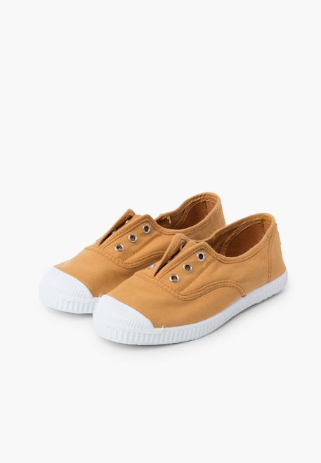 Tennis en toile avec bout caoutchouc sans lacets Aigue-marine+Anthracite+Bleu+Bleu navy+Ciel clair+Gris+Jaune citron+Lavande pastel+Noir+Ocre+Rouge+Sable 55 - vertbaudet enfant 