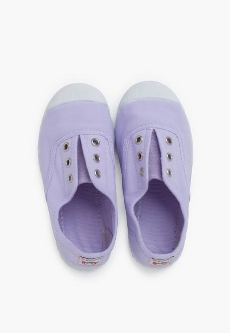 Tennis en toile avec bout caoutchouc sans lacets Aigue-marine+Anthracite+Blanc+Bleu+Bleu marine+Bleu navy+Gris+Jaune citron+Lavande pastel+Noir+Rouge+Sable+Vert fougère 50 - vertbaudet enfant 