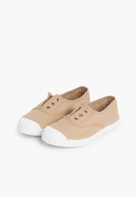 Tennis en toile avec bout caoutchouc sans lacets Aigue-marine+Anthracite+Blanc+Bleu+Bleu marine+Bleu navy+Gris+Jaune citron+Lavande pastel+Noir+Rouge+Sable+Vert fougère 66 - vertbaudet enfant 