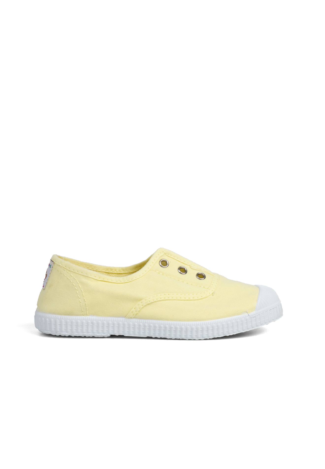 Tennis En Toile Avec Bout Caoutchouc Sans Lacets Jaune Citron